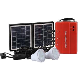 3.4w Solar Lighting System With Mobile Charge LED Bulb Light Outdoor 3.4W Solar Panel 4500mah Battery CE System 1