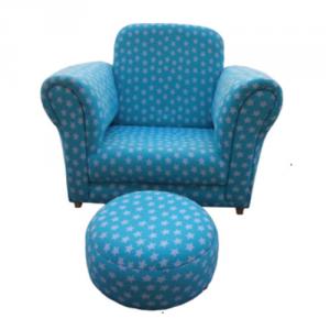 Star Pattern Blue Kids' Sofa Single Seat Eco-friendly High-elastic Foam
