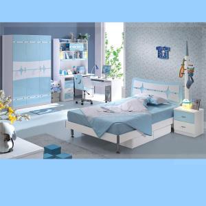 Light Blue + White Color Children Furniture Sets Kids Bedroom/ Room for Studying Furniture