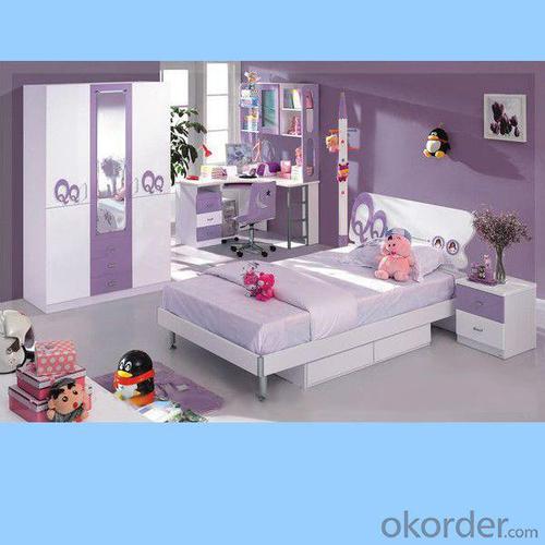 Purple Color Children Bedroom Furniture Cute Bedroom Sets System 1