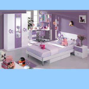 Purple Color Children Bedroom Furniture Cute Bedroom Sets