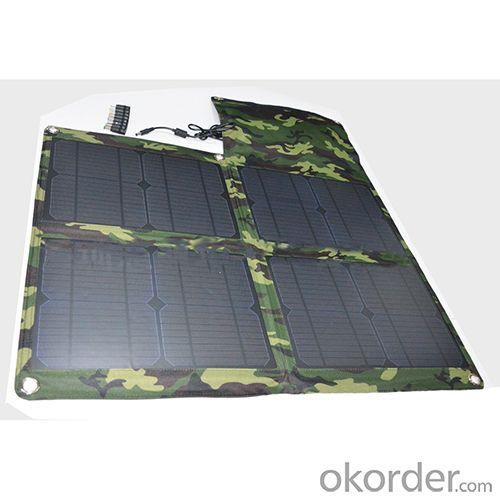 2014 Newest Portable Camouflage Folding Solar Charger 40w 2100mah 5v 18v USB Flexible Solar Charger For Smartphone Laptop System 1
