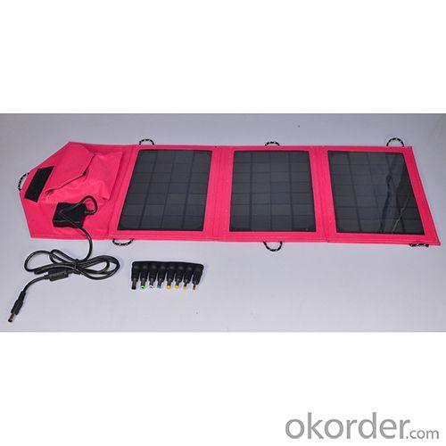 Portable Solar Chargers for Camping:2024 Hot Selling Travel Power Bank Solar Mobile Charger with Flexible Foldable Solar Panel Charger Pink System 1