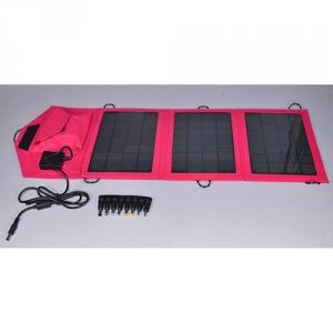 2014 Hot Selling Travel Power Bank Solar Mobile Charger With Flexible Foldable Solar Panel Charger Pink System 1