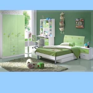 Light Green Color Children Furniture Sets Kids Bedroom Furniture System 1