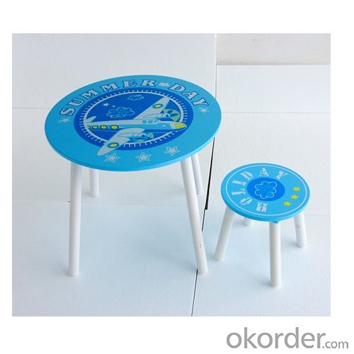 blue color round table for kids