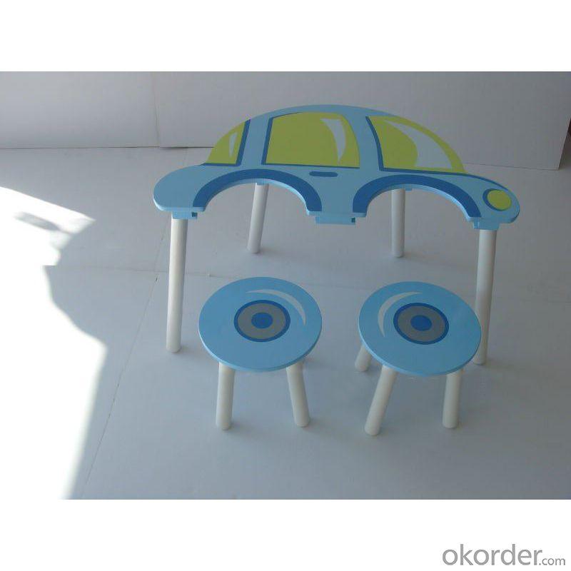 2014 Newest Novel Detachable Car Design Children Table With 2 Stools Blue Color