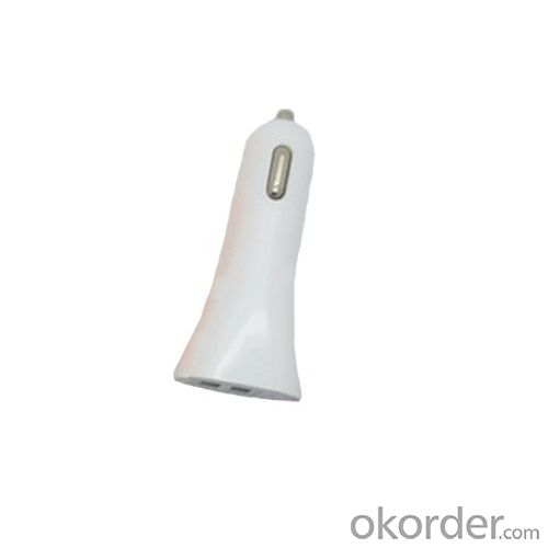 white usb car charger