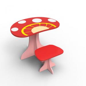 Mushroom Children Chair With Back Red System 1