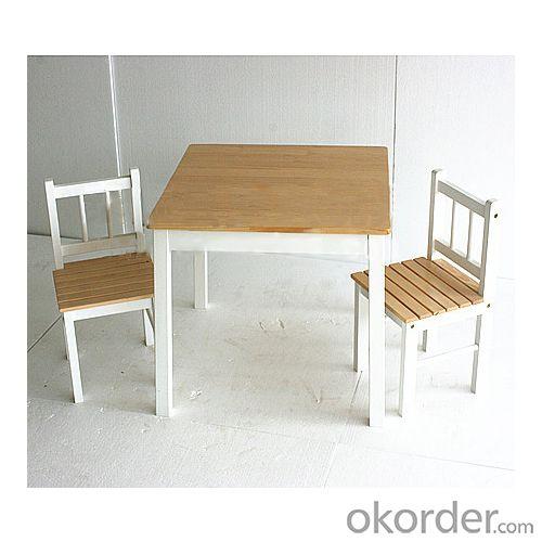 Classic Solid Color Natural Wood Children Study Table, Nature Wood Children Desk And Stool Set System 1