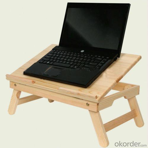 Solid Pine Wood Folding Computer Dest, Portable Laptop Tray Table,Solid Pine, Clear Lacquered,Nc System 1