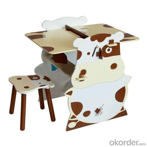 China Manufacture Wooden Children Table Cute Cartoon Cowabunga Kids Desk System 1