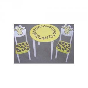 China Factory Cartoon Yellow Giraffe Round Table, Children Dinning Table, Kids Study Table