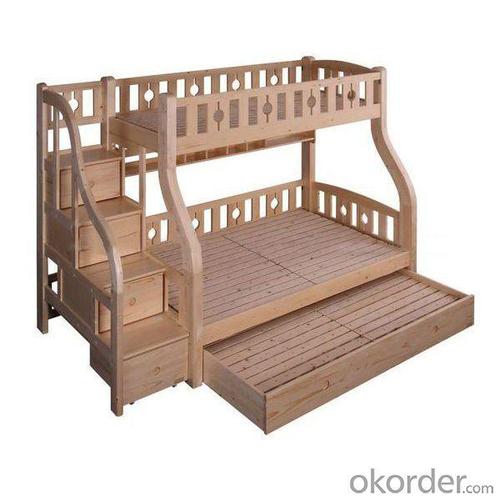Modern Doulbe Beds With Bottom And Steps Drawer Cabinet Wood Children Furniture Sets System 1
