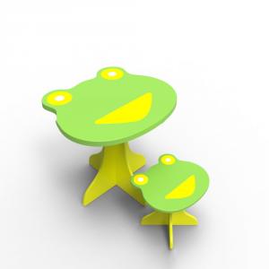 Green Frog Animal Shape Kids Study Furniture Set System 1