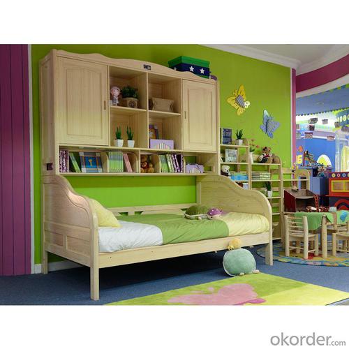 Green Color With Book Shelf Bed For Kids Bedroom Furniture System 1
