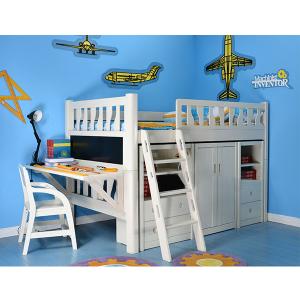 Funny White Bed Sets With Cabinet For Kids Bedroom Furniture System 1