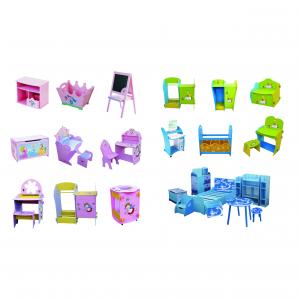 2014 Hot Sale Cartoon Red Bus Wood Kids Table Chairs Grass Green