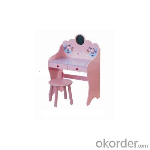 China Manufacturer Vintage Pink Girl Children Wooden Dressing Desk With Mirror And Stool