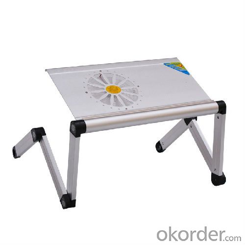 metalic folding table aluminum foldable laptop table with cooling fan