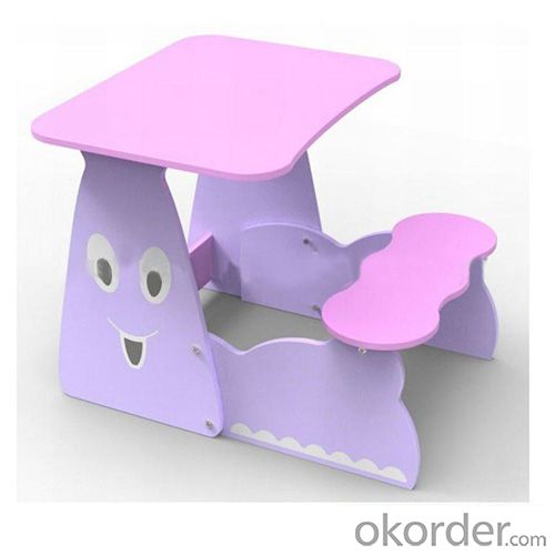 pink 1 piece children table chair, intergrated cartoon children table and chair set