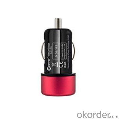 For iPhone 5 5s iPad iPod Samsung HTC e Cigarette Dual Port USB Car Charger Cigarette Lighter Adaptor 5V With Colorful Ring Red System 1