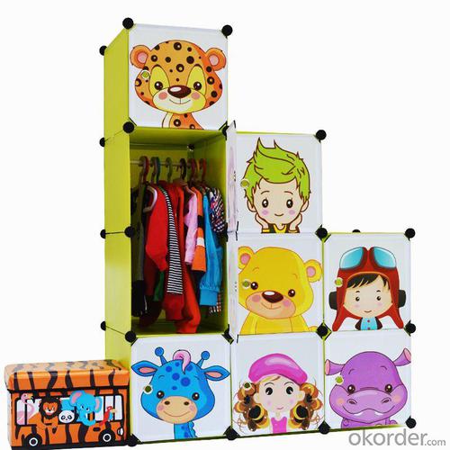 Cartoon Stylish Kids' Cabinet Used for Home and School Foldable System 1