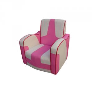 Cute Children's Leather Sofa with Ergonomic Design Bright Pink System 1