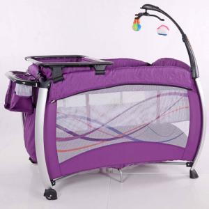 2014 New Baby Travel Cot /Play Yard/ Baby Bed With Quilting Railings Purple System 1