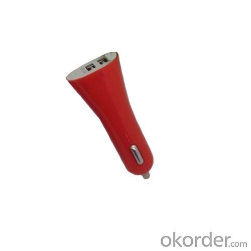 Car Charger for iPhone 5/5s/ iPad/ iPod/ Samsung/ HTC/E- Cigarette with Dual  USB Port in Red System 1