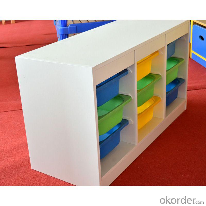 Bass Wood Kids' Cabinet with 9 Storage Creative Design Space-saving