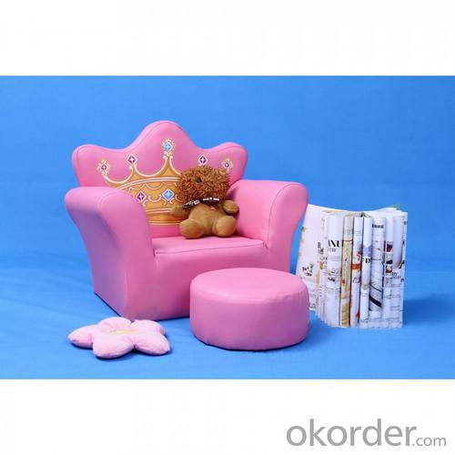 Cartoon Crown Pattern Kids' Sofa with European Style Design System 1