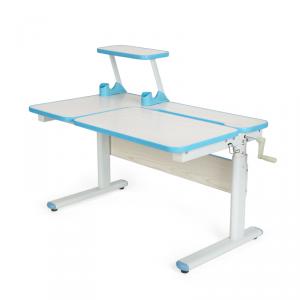 Hot Selling Height Angle Adjustable Children Study Table, Wood School Desk, Light Blue Student Table