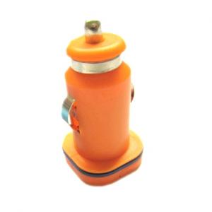 Car Charger for iPhone 5 /5s/ iPad 2/ 3/ 4/ 5/ iPod with Dual USB Port in Orange against Over-heat System 1