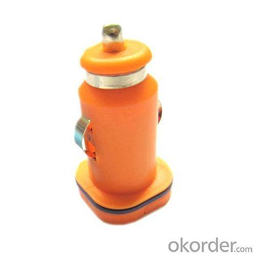 Car Charger for iPhone 5 /5s/ iPad 2/ 3/ 4/ 5/ iPod with Dual USB Port in Orange against Over-heat System 1