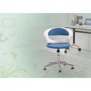 Swivel Computer Chair for Kids with Ergonomic Design Blue White System 1