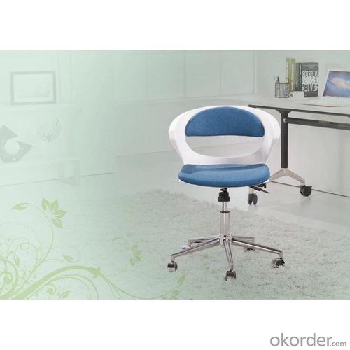 Swivel Computer Chair for Kids with Ergonomic Design Blue White System 1