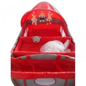 3-Part Turning Canopy With Toys Red Baby Playpen System 1