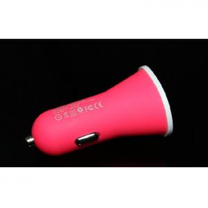 China Manufacture For iPhone 5 5s Dual 2 Port Universal Mini USB 5V Car Charger eGo Cigarette Lighter Adaptor Pink System 1