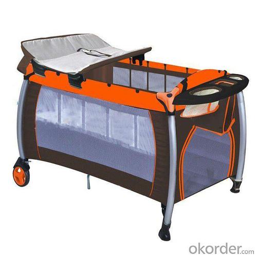 Europe Playpen With Double Layer -Khaki Orange System 1