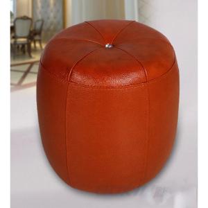 Round Shape Leather Stool Used for Home with Multiple Color