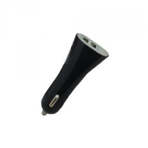 Car Charger for iPhone 5/5s/ iPad/ iPod/ Samsung/ HTC/E- Cigarette with Mini Dual  USB Port in Black