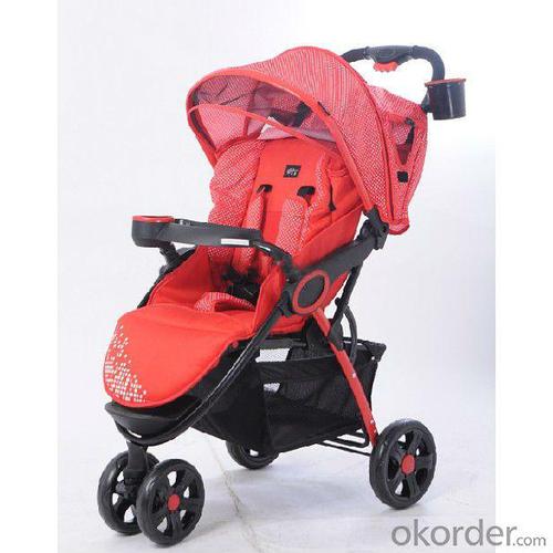 C238 Three Wheels Baby Stroller Red System 1