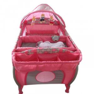 3-Part Turning Canopy With Toys Pink Baby Playpen System 1
