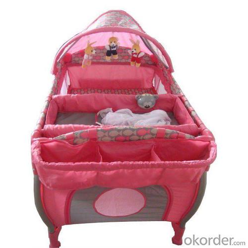 3-Part Turning Canopy With Toys Pink Baby Playpen System 1