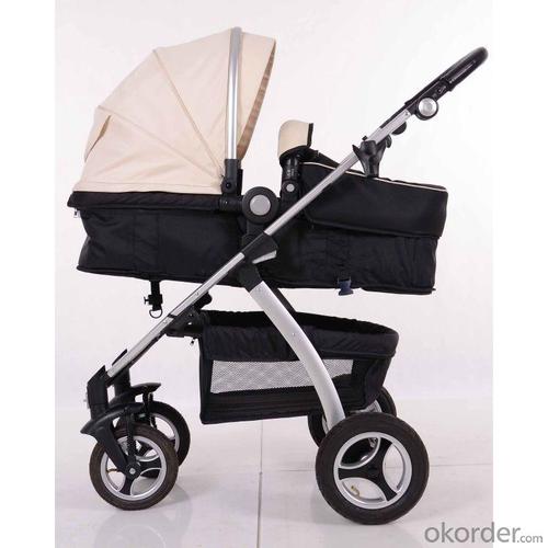 Air Wheels Aluminium 3 In 1 Leathern Baby Pram B858 White System 1