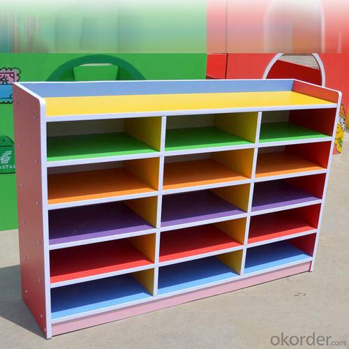 Children's Wooden Cabinet with 15 Grids for Kindergarten System 1