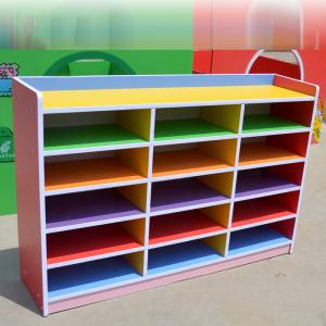 Children's Wooden Cabinet with 15 Grids for Kindergarten