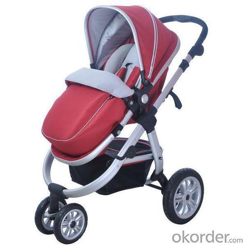 C596 Oval Frame Baby Stroller Red System 1