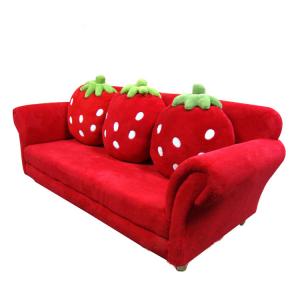Strawberry Pattern Kids' Sofa Three Seats High-elastic Foam Bright Color